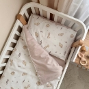 Set lenjerie de schimb pentru patut bebe 3 piese Iepurasi veseli (1)